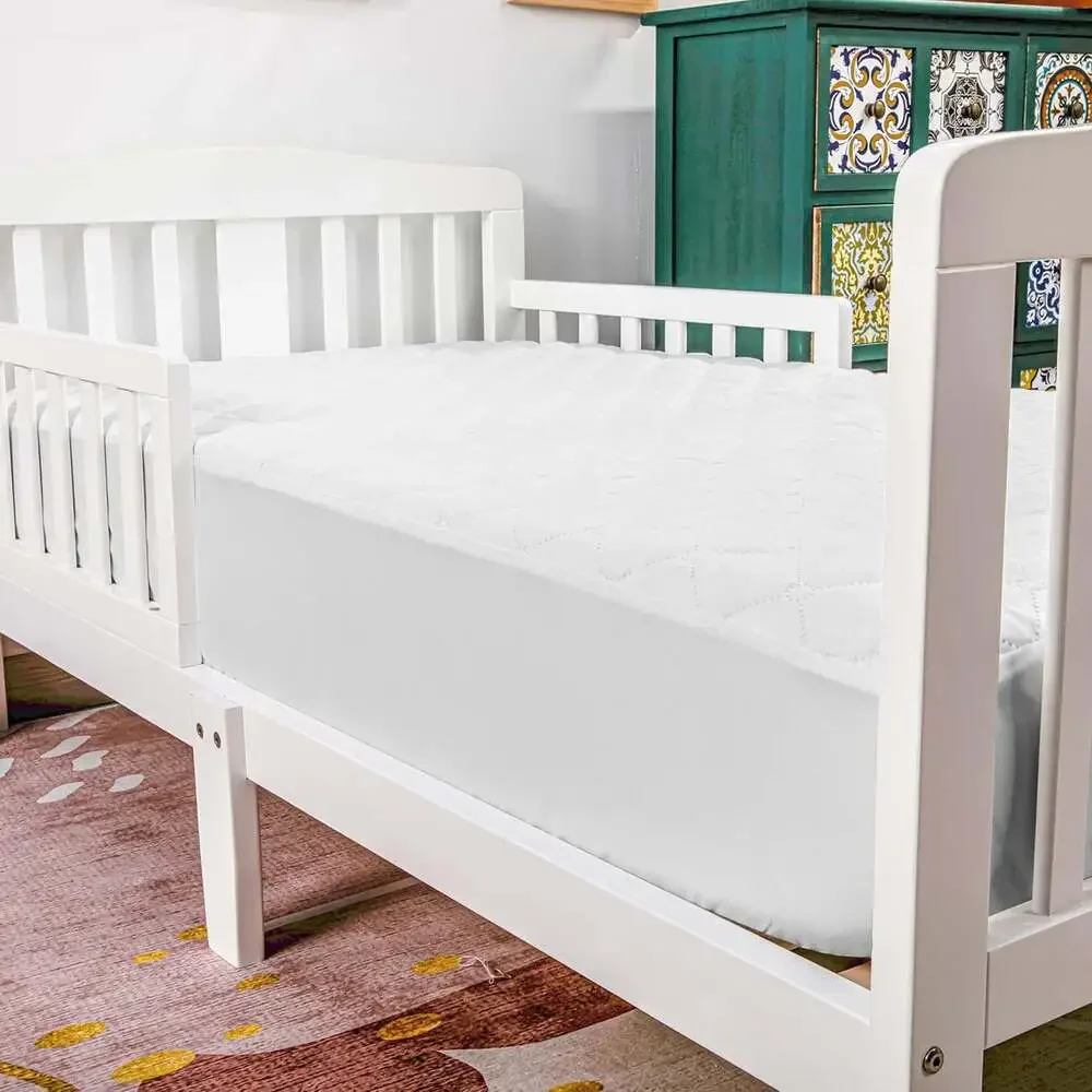 Waterproof Crib Mattress Protector Microfiber Quilted 28X52 Toddler Fitted Sheet